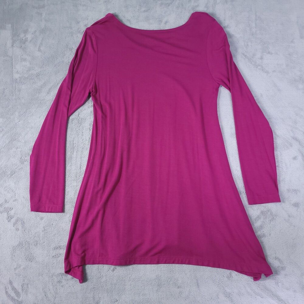 Soft Surroundings Tunic Top Blouse Pink Size Small V-Neck Asymmetrical Hem - Picture 3 of 6